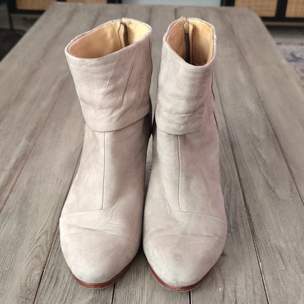 Rag & Bone Newbury Light Grey Leather Ankle Boots Size EU 39 $495